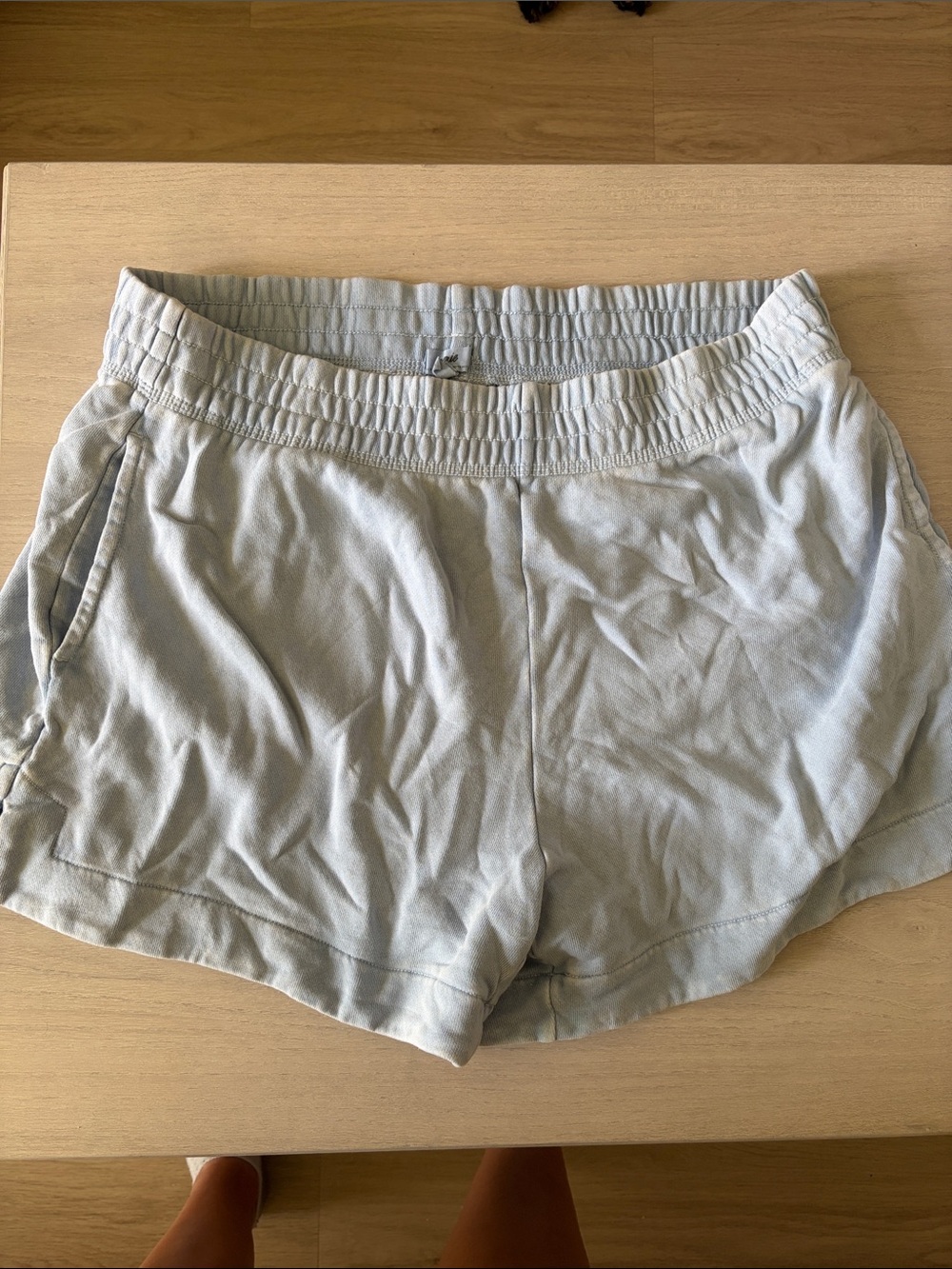 aerie Light Gray Elastic Waist Athletic Shorts